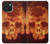 S3881 ファイアスカル Fire Skull iPhone 15 バックケース、フリップケース・カバー