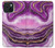 S3896 紫色の大理石の金の筋 Purple Marble Gold Streaks iPhone 15 バックケース、フリップケース・カバー