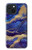 S3906 ネイビー ブルー パープル マーブル Navy Blue Purple Marble iPhone 15 バックケース、フリップケース・カバー