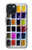 S3956 水彩パレットボックスグラフィック Watercolor Palette Box Graphic iPhone 15 バックケース、フリップケース・カバー