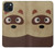 S2825 かわいいアライグマ Cute Cartoon Raccoon iPhone 15 Plus バックケース、フリップケース・カバー
