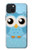 S3029 かわいい青いフクロウ Cute Blue Owl iPhone 15 Plus バックケース、フリップケース・カバー