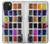 S3956 水彩パレットボックスグラフィック Watercolor Palette Box Graphic iPhone 15 Plus バックケース、フリップケース・カバー