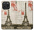 S2108 エッフェル塔パリポストカード Eiffel Tower Paris Postcard iPhone 15 Pro バックケース、フリップケース・カバー