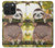 S3138 かわいいナマケモノ  Cute Baby Sloth Paint iPhone 15 Pro バックケース、フリップケース・カバー