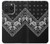 S3363 黒バンダナ Bandana Black Pattern iPhone 15 Pro バックケース、フリップケース・カバー S3363 黒バンダナ Bandana Black Pattern iPhone 15 Pro バックケース、フリップケース・カバー