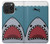 S3825 漫画のサメの海のダイビング Cartoon Shark Sea Diving iPhone 15 Pro バックケース、フリップケース・カバー