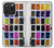 S3956 水彩パレットボックスグラフィック Watercolor Palette Box Graphic iPhone 15 Pro バックケース、フリップケース・カバー