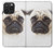 S1852 パグ犬 Pug Dog iPhone 15 Pro Max バックケース、フリップケース・カバー