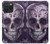 S3582 紫の頭蓋骨 Purple Sugar Skull iPhone 15 Pro Max バックケース、フリップケース・カバー