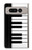 S3078 黒と白のピアノキーボード Black and White Piano Keyboard Google Pixel Fold バックケース、フリップケース・カバー