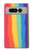 S3799 かわいい縦水彩レインボー Cute Vertical Watercolor Rainbow Google Pixel Fold バックケース、フリップケース・カバー