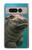S3871 かわいい赤ちゃんカバ カバ Cute Baby Hippo Hippopotamus Google Pixel Fold バックケース、フリップケース・カバー