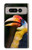 S3876 カラフルなサイチョウ Colorful Hornbill Google Pixel Fold バックケース、フリップケース・カバー