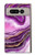 S3896 紫色の大理石の金の筋 Purple Marble Gold Streaks Google Pixel Fold バックケース、フリップケース・カバー