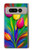 S3926 カラフルなチューリップの油絵 Colorful Tulip Oil Painting Google Pixel Fold バックケース、フリップケース・カバー