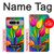S3926 カラフルなチューリップの油絵 Colorful Tulip Oil Painting Google Pixel Fold バックケース、フリップケース・カバー