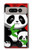 S3929 竹を食べるかわいいパンダ Cute Panda Eating Bamboo Google Pixel Fold バックケース、フリップケース・カバー