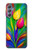 S3926 カラフルなチューリップの油絵 Colorful Tulip Oil Painting Samsung Galaxy M34 5G バックケース、フリップケース・カバー