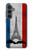 S2859 ヴィンテージフランスの旗エッフェル塔 Vintage France Flag Eiffel Tower Samsung Galaxy S23 FE バックケース、フリップケース・カバー