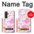 S3036 ピンクフラワーフローラ Pink Sweet Flower Flora Samsung Galaxy S23 FE バックケース、フリップケース・カバー