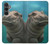 S3871 かわいい赤ちゃんカバ カバ Cute Baby Hippo Hippopotamus Samsung Galaxy S23 FE バックケース、フリップケース・カバー
