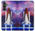 S3913 カラフルな星雲スペースシャトル Colorful Nebula Space Shuttle Samsung Galaxy S23 FE バックケース、フリップケース・カバー