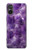 S3713 パープルクォーツアメジストグラフィックプリント Purple Quartz Amethyst Graphic Printed Sony Xperia 5 V バックケース、フリップケース・カバー