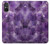 S3713 パープルクォーツアメジストグラフィックプリント Purple Quartz Amethyst Graphic Printed Sony Xperia 5 V バックケース、フリップケース・カバー