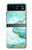 S3399 緑の大理石のグラフィックプリント Green Marble Graphic Print Motorola Razr 40 バックケース、フリップケース・カバー