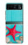 S3428 アクア 海星 貝 Aqua Wood Starfish Shell Motorola Razr 40 バックケース、フリップケース・カバー