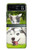 S3795 不機嫌子猫遊び心シベリアンハスキー犬ペイント Kitten Cat Playful Siberian Husky Dog Paint Motorola Razr 40 バックケース、フリップケース・カバー