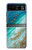 S3920 抽象的なオーシャンブルー色混合エメラルド Abstract Ocean Blue Color Mixed Emerald Motorola Razr 40 バックケース、フリップケース・カバー