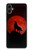 S2955 狼は赤月にハウリング Wolf Howling Red Moon Samsung Galaxy A05 バックケース、フリップケース・カバー
