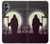 S3262 恐るべき 夜の月 墓地 Grim Reaper Night Moon Cemetery Samsung Galaxy A05 バックケース、フリップケース・カバー