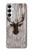 S2505 トナカイ古い木材グラフィックプリント Reindeer Head Old Wood Texture Graphic Printed Samsung Galaxy A05s バックケース、フリップケース・カバー