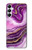 S3896 紫色の大理石の金の筋 Purple Marble Gold Streaks Samsung Galaxy A05s バックケース、フリップケース・カバー