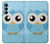 S3029 かわいい青いフクロウ Cute Blue Owl Samsung Galaxy A15 5G バックケース、フリップケース・カバー