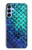 S3047 緑人魚のスケール Green Mermaid Fish Scale Samsung Galaxy A15 5G バックケース、フリップケース・カバー