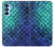 S3047 緑人魚のスケール Green Mermaid Fish Scale Samsung Galaxy A15 5G バックケース、フリップケース・カバー