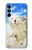 S3794 北極シロクマはシールに恋するペイント Arctic Polar Bear and Seal Paint Samsung Galaxy A15 5G バックケース、フリップケース・カバー