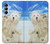 S3794 北極シロクマはシールに恋するペイント Arctic Polar Bear and Seal Paint Samsung Galaxy A15 5G バックケース、フリップケース・カバー