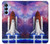 S3913 カラフルな星雲スペースシャトル Colorful Nebula Space Shuttle Samsung Galaxy A15 5G バックケース、フリップケース・カバー