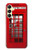 S0058 ロンドン〔イギリス〕の赤い電話ボックス Classic British Red Telephone Box Samsung Galaxy A25 5G バックケース、フリップケース・カバー