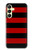 S2638 黒と赤のストライプ Black and Red Striped Samsung Galaxy A25 5G バックケース、フリップケース・カバー