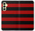 S2638 黒と赤のストライプ Black and Red Striped Samsung Galaxy A25 5G バックケース、フリップケース・カバー