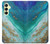 S3920 抽象的なオーシャンブルー色混合エメラルド Abstract Ocean Blue Color Mixed Emerald Samsung Galaxy A25 5G バックケース、フリップケース・カバー