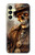 S3949 スチームパンクなスカルの喫煙 Steampunk Skull Smoking Samsung Galaxy A25 5G バックケース、フリップケース・カバー