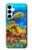 S2568 海と魚とサンゴ Sea Seabed Fish Corals Underwater Ocean Samsung Galaxy A35 5G バックケース、フリップケース・カバー
