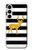 S2794 黒と白のストライプ 金の鹿 Black and White Striped Deer Gold Sparkles Samsung Galaxy A35 5G バックケース、フリップケース・カバー